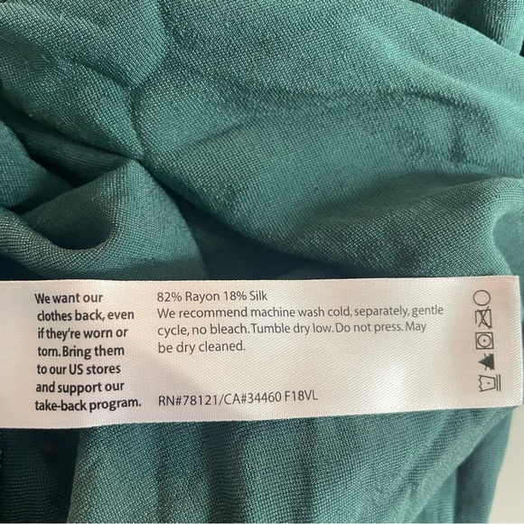 Eileen Fisher NWT Dark Green Velvet Short Sleeved Shirt 20858 - Picture 9 of 10